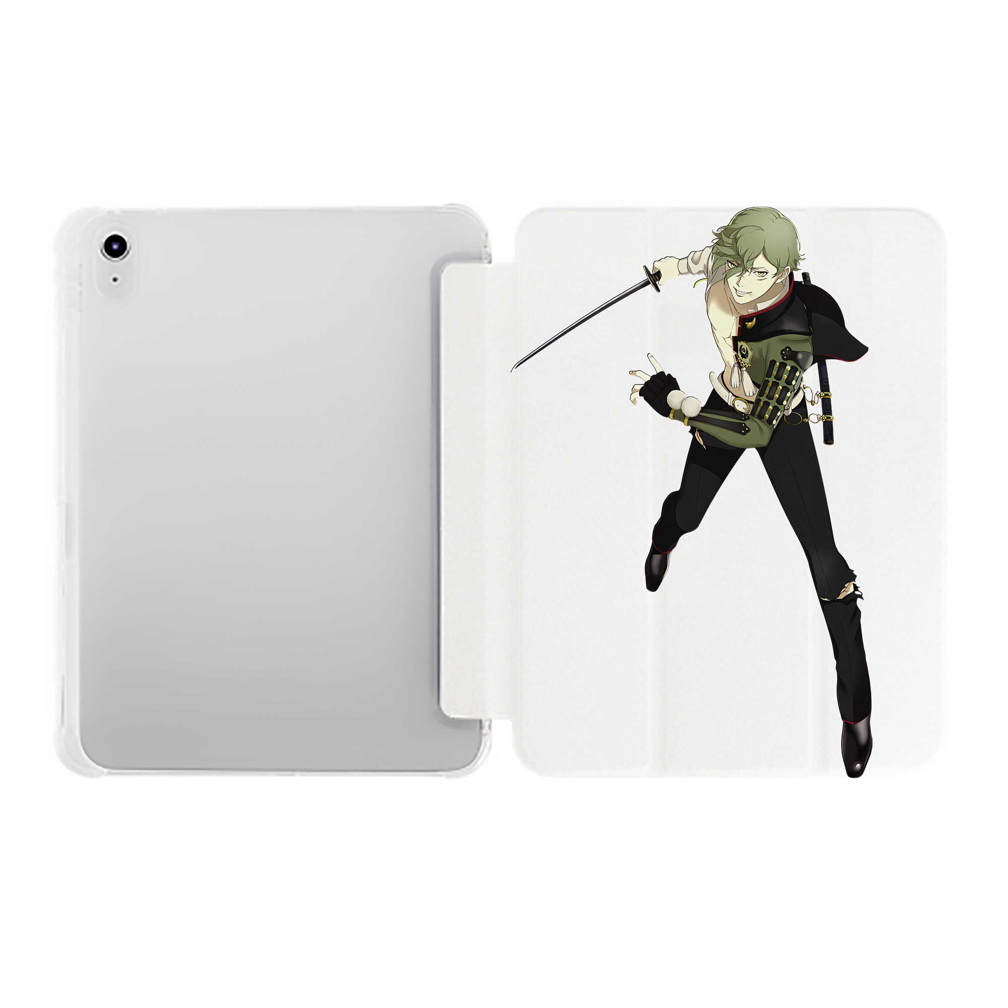 （画像用） 刀剣乱舞 Touken Ranbu IPad ケース ペン収納付き 三つ折りスタンド PUレザー×シリコン 対応機種9.5/10.5/10.9インチ